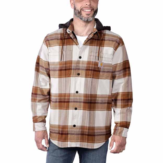Rugged Flex? Relaxed Fit Flannel Fleece Lined Hooded Shirt Jac