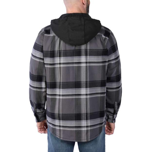 Rugged Flex? Relaxed Fit Flannel Fleece Lined Hooded Shirt Jac - Image 3