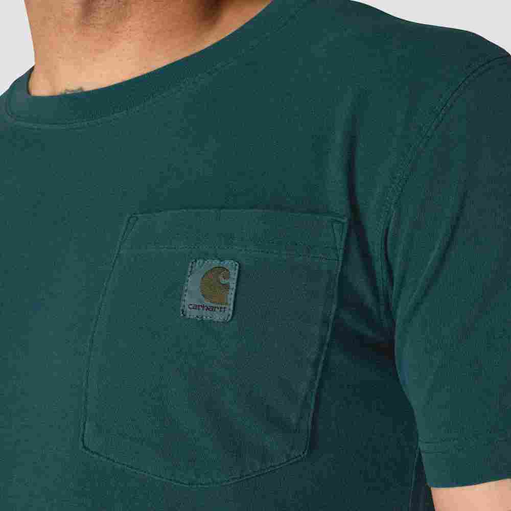 Relaxed Fit Lightweight Short Sleeve Garment Dye Pocket T-Shirt - Image 3