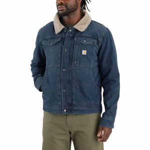Relaxed Fit Denim Sherpa-Lined Jacket