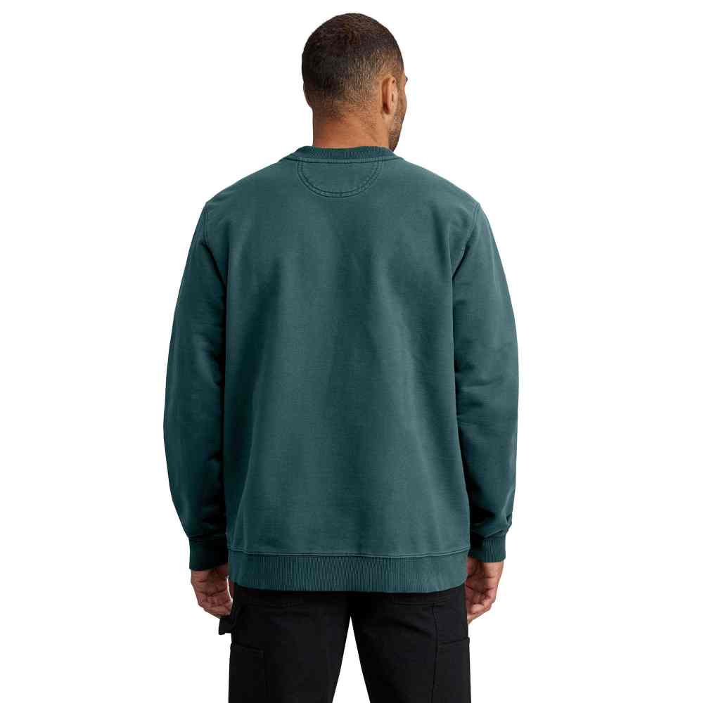 Relaxed Fit Midweight Garment Dye French Terry Crewneck Pocket Sweatshirt - Image 3