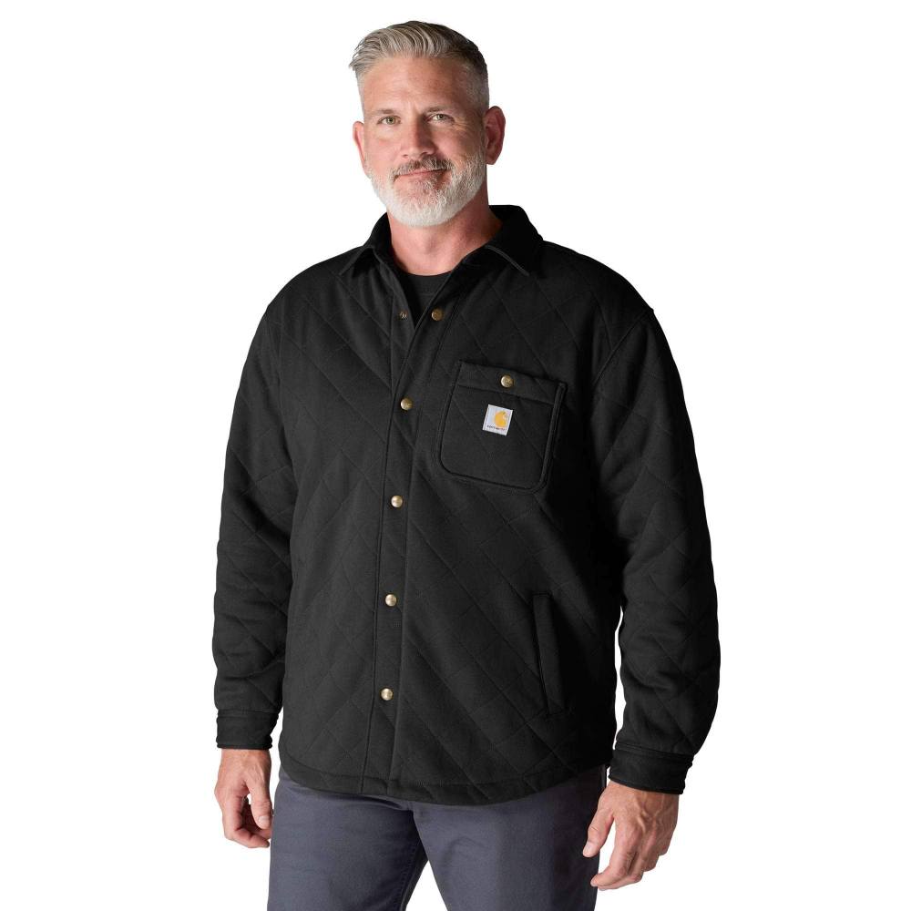Rain Defender? Loose Fit Heavyweight Quilted Snap Front Shirt Jac