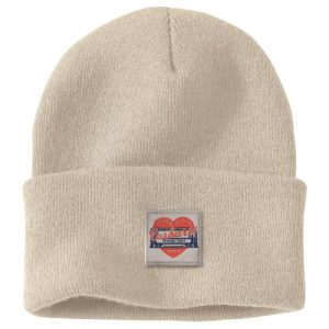 Knit Heart Patch Beanie